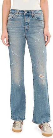 Levi's Wedgie Jeans Womens Blue Denim Distressed Bootcut Leg JAX2124