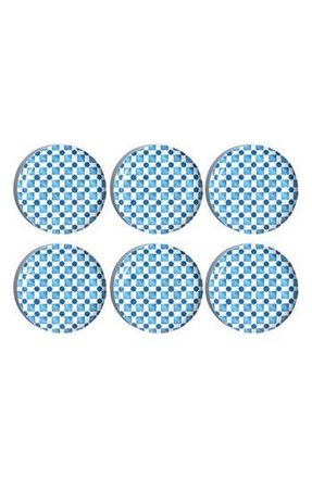 TarHong Set of Six Palazzo Geometric Melamine Plates in Blue Multi at Nordstrom Rack