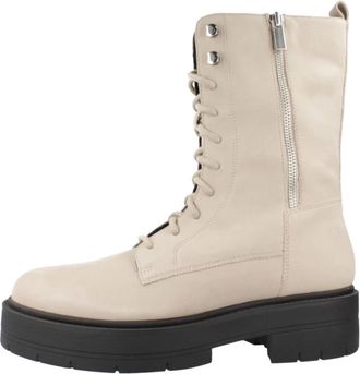 Geox Spherica Veterschoenen - Dames - Veterlaarzen - Beige - 39 EU - Schoenen