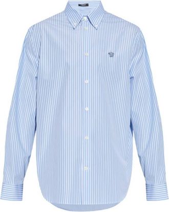 Versace Medusa Striped Long-Sleeve Shirt