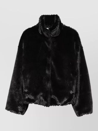Forte_Forte faux fur bomber jacket