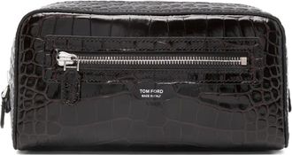 Tom Ford embosssed messenger bag - Black