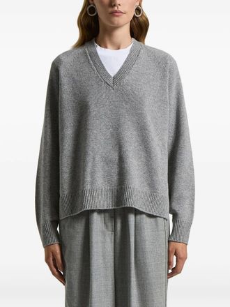 PESERICO V-neck ribbed sweater - women - Fabric - 40 - Grey