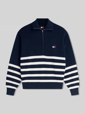 Tommy Jeans Oversize Troyer aus reiner Baumwolle in Dunkelblau, Gr&ouml;&szlig;e XL