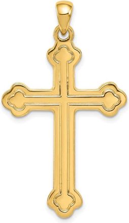 Diamond2Deal 14k Yellow Gold Budded Cross Pendant