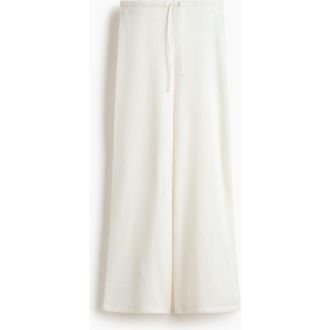 H&M Knitted Drawstring Trousers in Cream at Nordstrom, Size Xx-Large