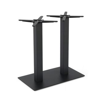 Oviala Pata de mesa doble de metal 72 cm negro