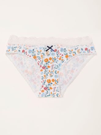 Fat Face FatFace Ivory Floral Bloom High Leg Knickers