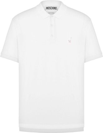Moschino White Cotton Polo Shirt
