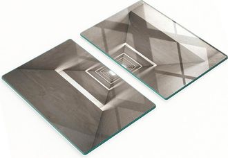 OEM Juego De Tablas De Cocina De Vidrio Templado Con Estampado De Hormig&oacute;n, 2 X 40 X 52 Cm