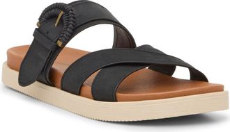 Lucky Brand Morissa Leather Slide Sandal in Black Oilynb at Nordstrom Rack, Size 7.5