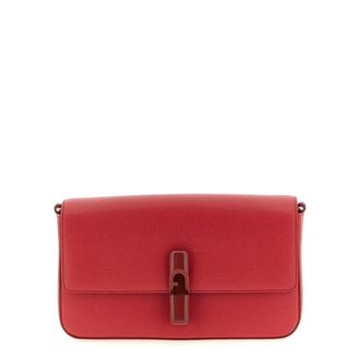Furla Iride Small Red Leather Crossbody Bag