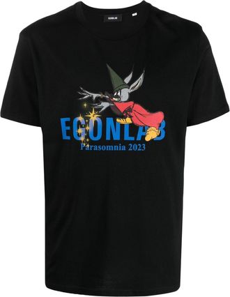 EGONlab. Fantasia graphic-print cotton T-shirt - men - Cotton - S - Black