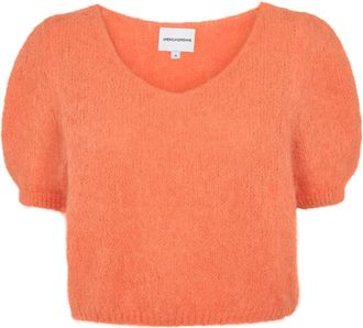 Americandreams Lolanda Pullover - Dames - Ronde hals truien - Oranje - M - Wol - Truien & Vesten