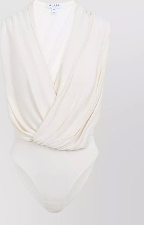 Alaia hooded lingerie bodysuit draped design sleeveless