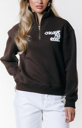 Colourful rebel Uni Logo Wave Zip Sweat in Brown at Nordstrom, Size X-Small Eu