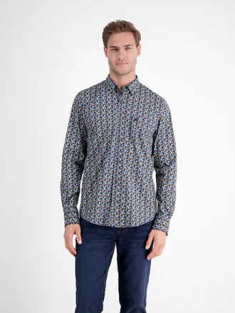 Lerros Langarmhemd LERROS LERROS Herren Langarmhemd, modisch gemustert, Herren, Gr. XXL, Normal- und Kurzgr&ouml;ssen, light coffee, 100% Baumwolle, Hemden Langar