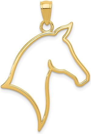 Diamond2Deal 14k Yellow Gold Polished Cut Out Horse Head Pendant