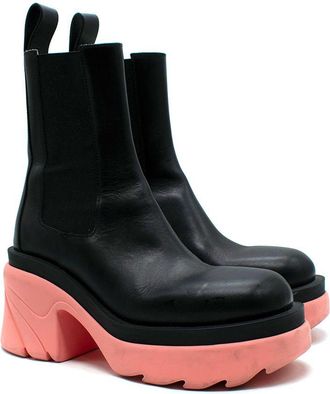 Bottega Veneta Pink and Black Flash Platform Boot Size 37