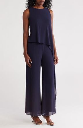 Marina Rossini Sleeveless Chiffon Cocktail Jumpsuit in Navy at Nordstrom Rack, Size X-Large