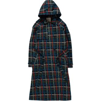 Seasalt Cornwall Penweathers Check Waterproof Organic Cotton Trench Coat in Sketched Check Marit at Nordstrom, Size 16 Us