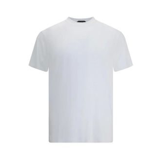 Tom Ford Tops, Heren, Wit, 3Xl, Katoen, Minimalistisch Katoenen T-shirt met Discreet Logo