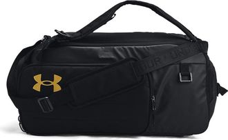 Under Armour Sporttasche UNDER ARMOUR UA CONTAIN DUO MD BP DUFFLE, schwarz,, metallic gold, Obermaterial: 100% Polyester, Taschen Sporttasche, sportlicher Stil, f&uuml;