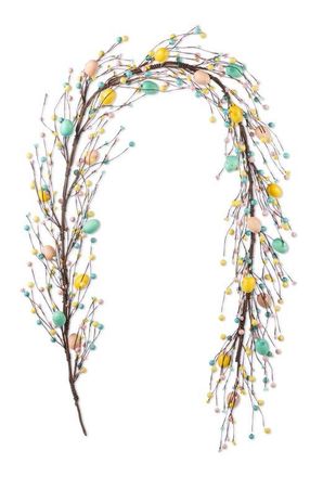 Glitzhome 72L Easter Egg Berries & Flower Garland in Blue at Nordstrom, Size Medium