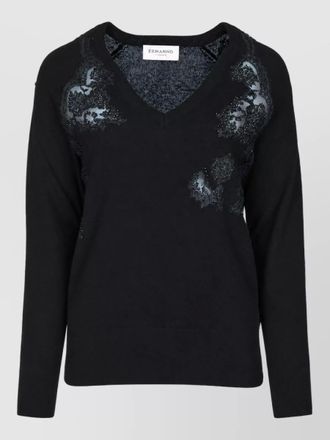 Ermanno Scervino lace v-neck sweatshirt