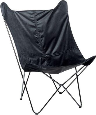 Beliani Beliani - Sill&oacute;n De Terciopelo Negro Mariposa Patas Sala De Estar Dormitorio Nybro