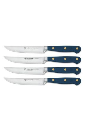 W&uuml;sthof Classic 4-Piece Steak Knife Set in Blue at Nordstrom