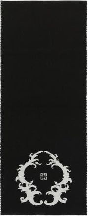 Givenchy Reversible Logo Wool Scarf in Black White at Nordstrom Rack