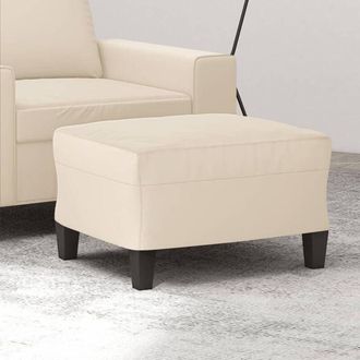 vidaXL Poggiapiedi Beige 60x50x41 cm in Tessuto Microfibra - Vidaxl