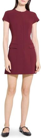 Theory Short Sleeve Front Zip Minidress in Grenache - 1Pa at Nordstrom, Size 14
