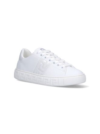 Versace Sequined Stripe Sneakers - White