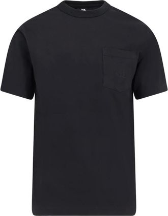 The North Face Magliette Nera a Coste con Tasca Logo - - Tops - Uomo - Nero - S