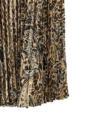 Etro Mixed Print Pleated Skirt - Brown
