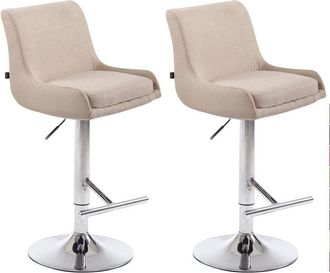 Clp Clp - Set De 2 Taburetes Club En Tela Crema Cromado