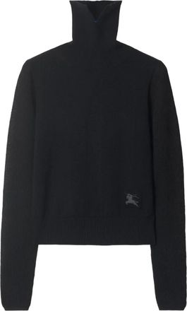 Burberry turtleneck patch sweater - women - Wool/Polyester/Alpaca Wool/Elastane/Polyamide - S - Black