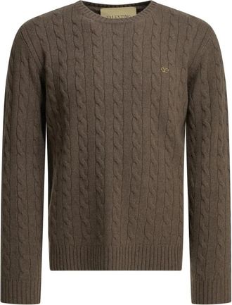 Valentino VLogo Gebreide Trui - Heren - Cashmere truien - Bruin - XL - Kasjmier - Truien & Vesten