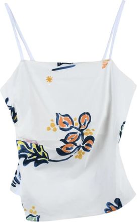 Marella Zum Top - Dames - Tops zonder mouwen - Wit - XL - Katoen - Tops
