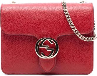 Gucci Pre-owned Cross Body Bags, female, Red, Size: ONE SIZE Pre-owned Leather Shoulder Bag