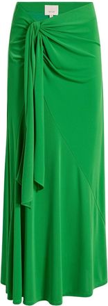 Cinq à Sept Sheila knotted long skirt - women - Spandex/Elastane/Polyester - 2 - Green