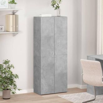 Berkfield Home Durable File Cabinet Concrete Grey 60x32x153 cm Engineered Wood | Size: 60 x 32 x 153 cm