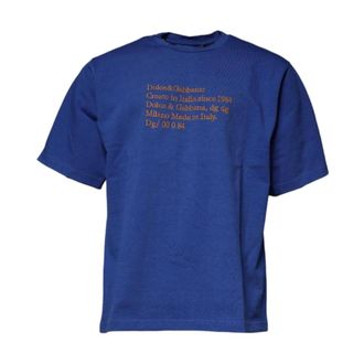 Dolce & Gabbana T-Shirts, male, Blue, Size: XL Crew Neck TShirt