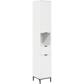 vidaXL Bathroom Cabinet with Drawer with Door White 31.5 x 33 x 190 cm vidaXL