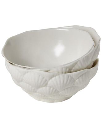 Two's Company Set Of 3 Fan Shell Tidbit Bowls