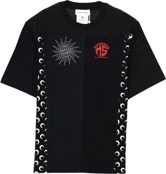 Marine Serre Black Patchwork Crescent Moon T-Shirt