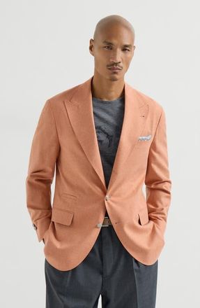 Brunello Cucinelli Blazer with peak lapel in Apricot at Nordstrom, Size 50 It