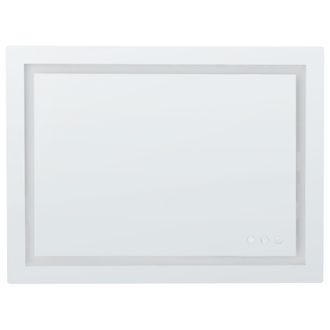 Beliani Espejo Led Moderno Para Tocador Ba&ntilde;o Rectangular Con Luces De Colores Funci&oacute;n Antivaho 80 X 60 Cm Plateado Prenois
